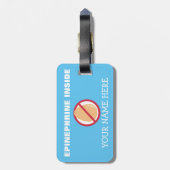 Étiquette À Bagage Étiquette d'alerte de super héros d'allergie (Dos Vertical)