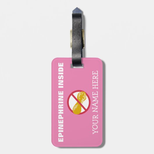 Étiquette À Bagage Étiquette d'alerte de super héros d'allergie (Dos Vertical)