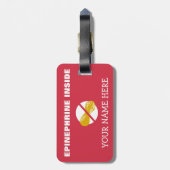 Étiquette À Bagage Étiquette d'alerte de super héros d'allergie (Dos Vertical)