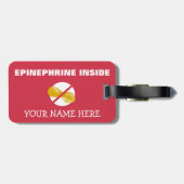 Étiquette À Bagage Étiquette d'alerte de super héros d'allergie (Dos horizontal)