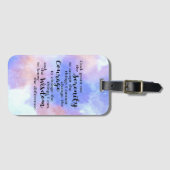 Étiquette À Bagage Étiquette d'aquarelle de prière de sérénité (Devant Horizontal)