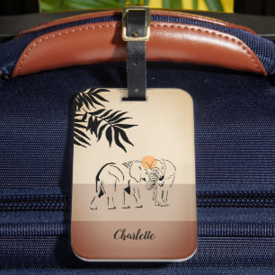 Étiquette À Bagage Étiquette de bagage "Amoureux des éléphants" perso