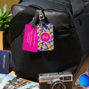 Étiquette À Bagage Étiquette de bagage au citron personnalisée