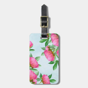 Étiquette À Bagage Étiquette de bagage aux pivoines