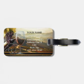 Étiquette À Bagage Étiquette de bagage avec acclamation sur le thème  (Dos horizontal)