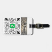 Étiquette À Bagage Étiquette de bagage avec code QR personnalisé pour (Devant horizontal)