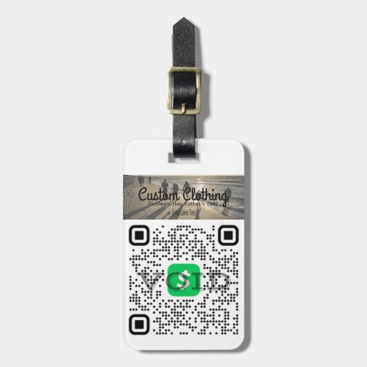 Étiquette À Bagage Étiquette de bagage avec code QR personnalisé pour (Devant Vertical)
