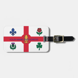 Étiquette À Bagage Étiquette de bagage avec drapeau de Montréal, Cana