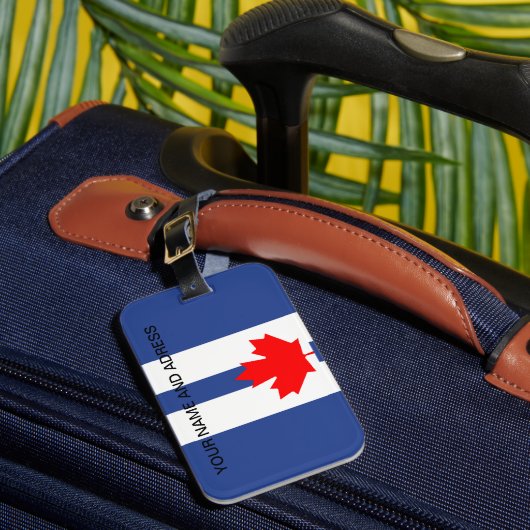 Étiquette À Bagage Étiquette de bagage avec drapeau de Toronto, Canad (Insitu Rectoal 1)