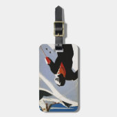 Étiquette À Bagage Étiquette de bagage avec la copie de ski des (Devant Vertical)