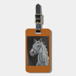 Étiquette À Bagage étiquette de bagage avec le cheval blanc