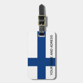 Étiquette À Bagage Étiquette de bagage avec le drapeau de la Finlande (Devant Vertical)