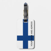 Étiquette À Bagage Étiquette de bagage avec le drapeau de la Finlande (Dos Vertical)