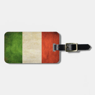 Étiquette À Bagage Étiquette de bagage avec le drapeau sale d'Italie