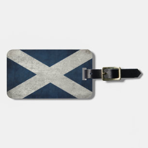 Étiquette À Bagage Étiquette de bagage avec le drapeau vintage sale
