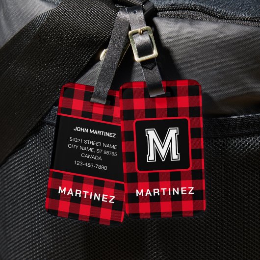 Étiquette À Bagage Étiquette de bagage avec monogramme