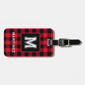 Étiquette À Bagage Étiquette de bagage avec monogramme (Devant horizontal)