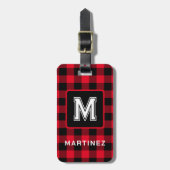 Étiquette À Bagage Étiquette de bagage avec monogramme (Devant Vertical)