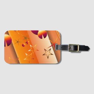 Étiquette À Bagage Étiquette de bagage avec motif abstrait orange