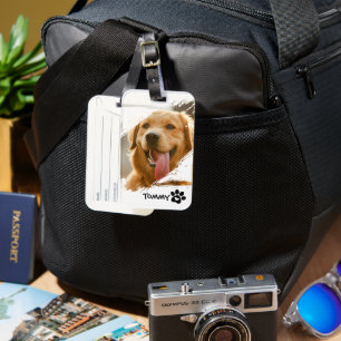 Étiquette À Bagage Étiquette de bagage avec photo et nom de l'animal