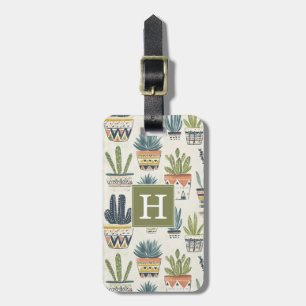 Étiquette À Bagage Étiquette de bagage Boho Succulents et Cactus