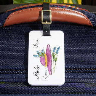 Étiquette À Bagage Étiquette de bagage Chapeau rose avec fleurs