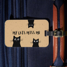 Étiquette de bagage Chat Noir