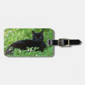 Étiquette À Bagage Étiquette de bagage Chat Noir (Devant horizontal)