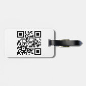 Étiquette À Bagage Étiquette de bagage Chat Surpris code QR (Dos horizontal)
