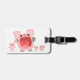 Étiquette À Bagage Étiquette de bagage cochons de dessin animé mignon