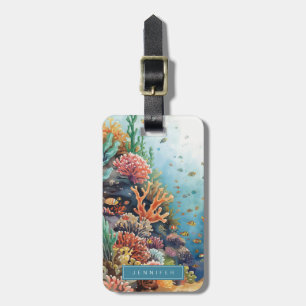 Étiquette À Bagage Étiquette de bagage Corail Tropical