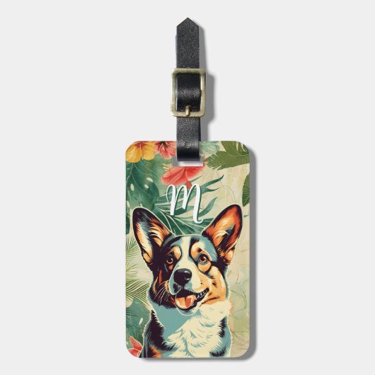 Étiquette À Bagage Étiquette de bagage Corgi (Devant Vertical)