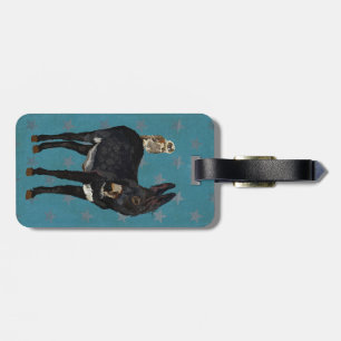 Étiquette À Bagage Étiquette de bagage d'ÂNE et de HIBOU d'INDIGO