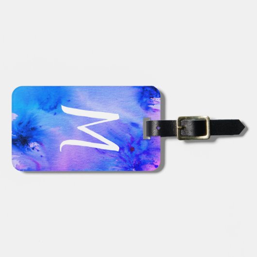 Étiquette À Bagage étiquette de bagage d'art Abstrait : bleu violet c (Devant horizontal)