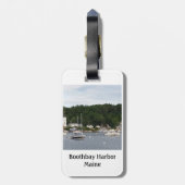Étiquette À Bagage Étiquette de bagage de bateaux de port de Boothbay (Dos Vertical)