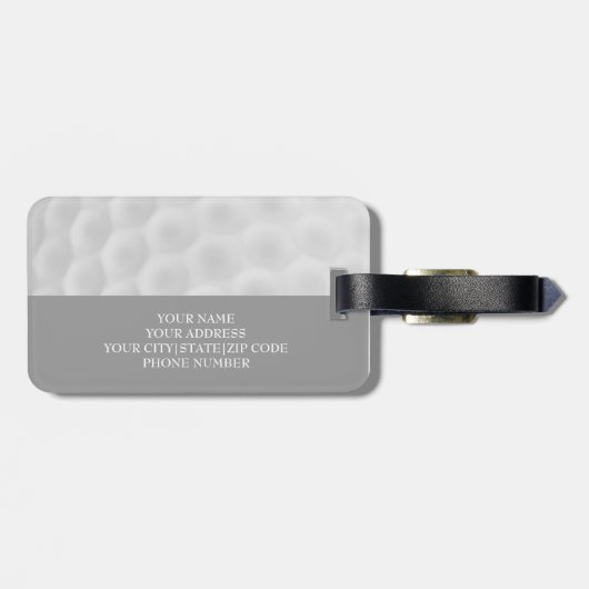 Étiquette À Bagage Étiquette de bagage de boule de golf du monogramme (Dos horizontal)