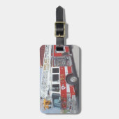 Étiquette À Bagage Étiquette de bagage de camion de pompiers (Devant Vertical)