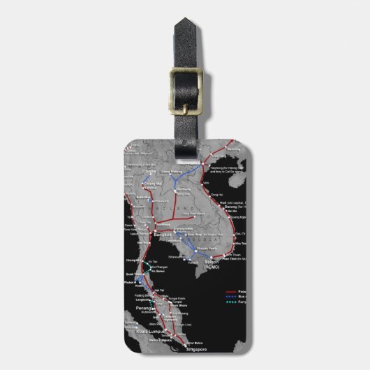 Étiquette À Bagage Étiquette de bagage de carte de train d'Asie du (Devant Vertical)