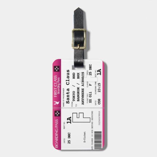 Étiquette À Bagage Étiquette de bagage de carte d'embarquement de (Devant Vertical)