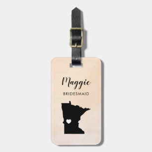 Étiquette À Bagage Étiquette de bagage de carte du Minnesota, Bienven