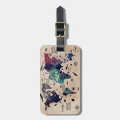 Étiquette À Bagage étiquette de bagage de carte du monde (Devant Vertical)