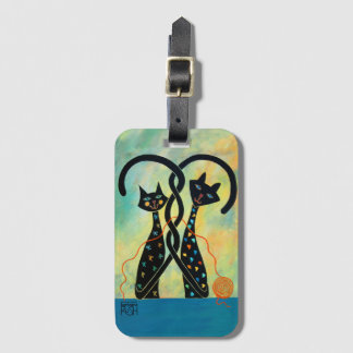 Étiquette À Bagage Étiquette de bagage de chat noir