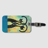 Étiquette À Bagage Étiquette de bagage de chat noir (Devant Horizontal)