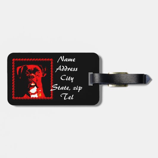 Étiquette À Bagage Étiquette de bagage de chien de boxeur (Dos horizontal)