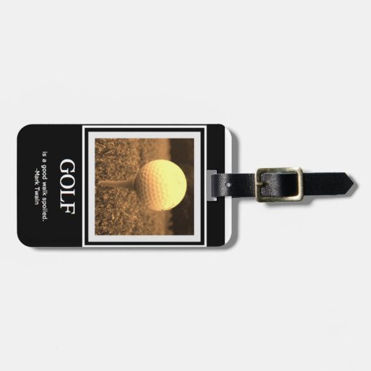 Étiquette À Bagage Étiquette de bagage de citation de golf (Devant horizontal)