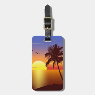 Étiquette À Bagage Étiquette de bagage de coucher du soleil