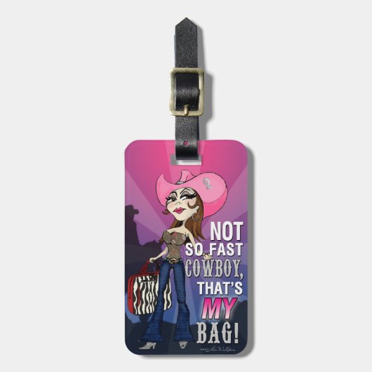 Étiquette À Bagage Étiquette de bagage de cow-girl - brune (Devant Vertical)