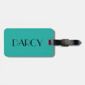 Étiquette À Bagage Étiquette de bagage de Darcy dans Teal (Dos horizontal)