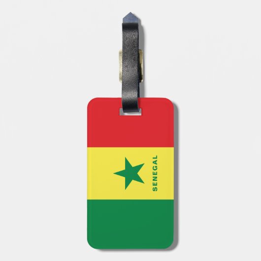 Étiquette À Bagage Étiquette de bagage de drapeau du Sénégal (Dos Vertical)