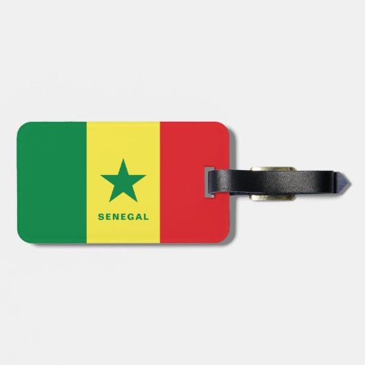 Étiquette À Bagage Étiquette de bagage de drapeau du Sénégal (Dos horizontal)